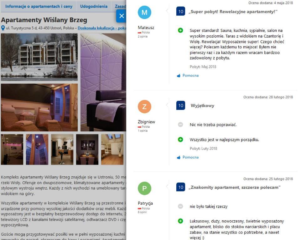 Apartamenty Wislany Brzeg Устронь Екстер'єр фото